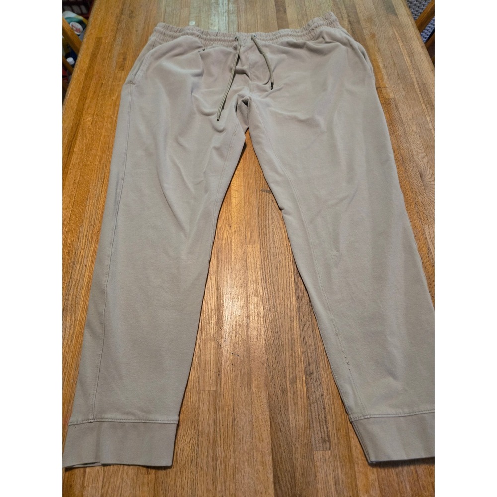 George‎ Men 2XL 44-46 Beige Cotton Spandex Drawstring Pocket Knit Jogger Pants